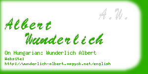 albert wunderlich business card